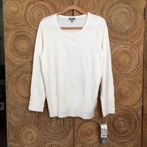 JM Collection Woman Sweater 2X Pullover White
